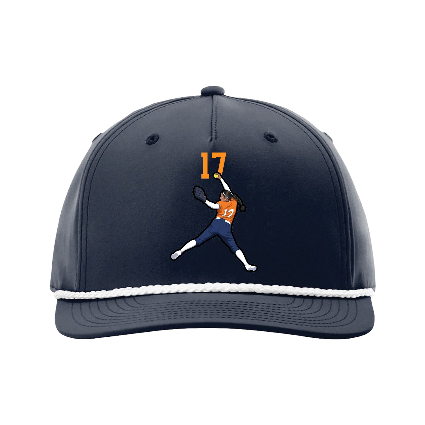 Five-Panel Classic Rope Cap — Number Top in Navy