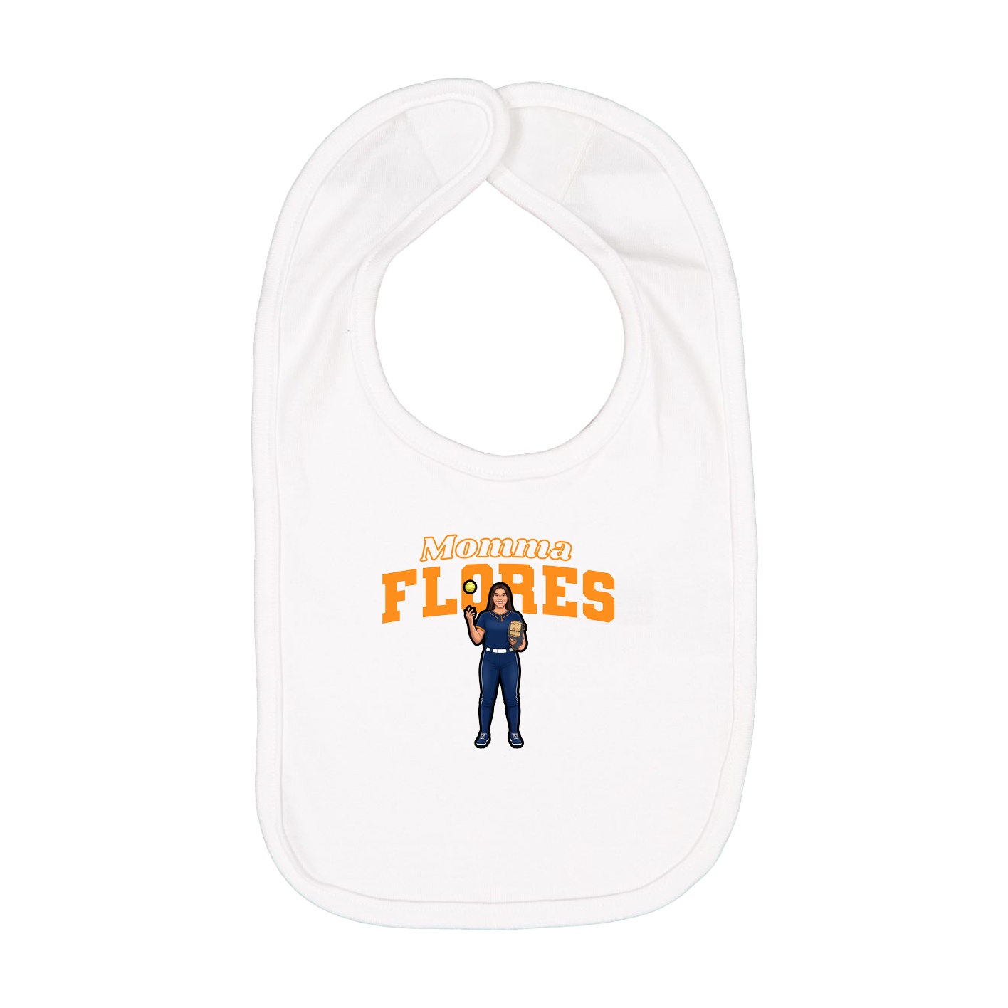 Infant Bib — Mothers Day Block in White