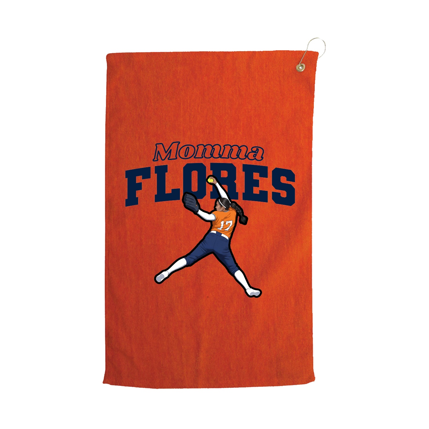 Golf Towel — Mothers Day Block in Orange