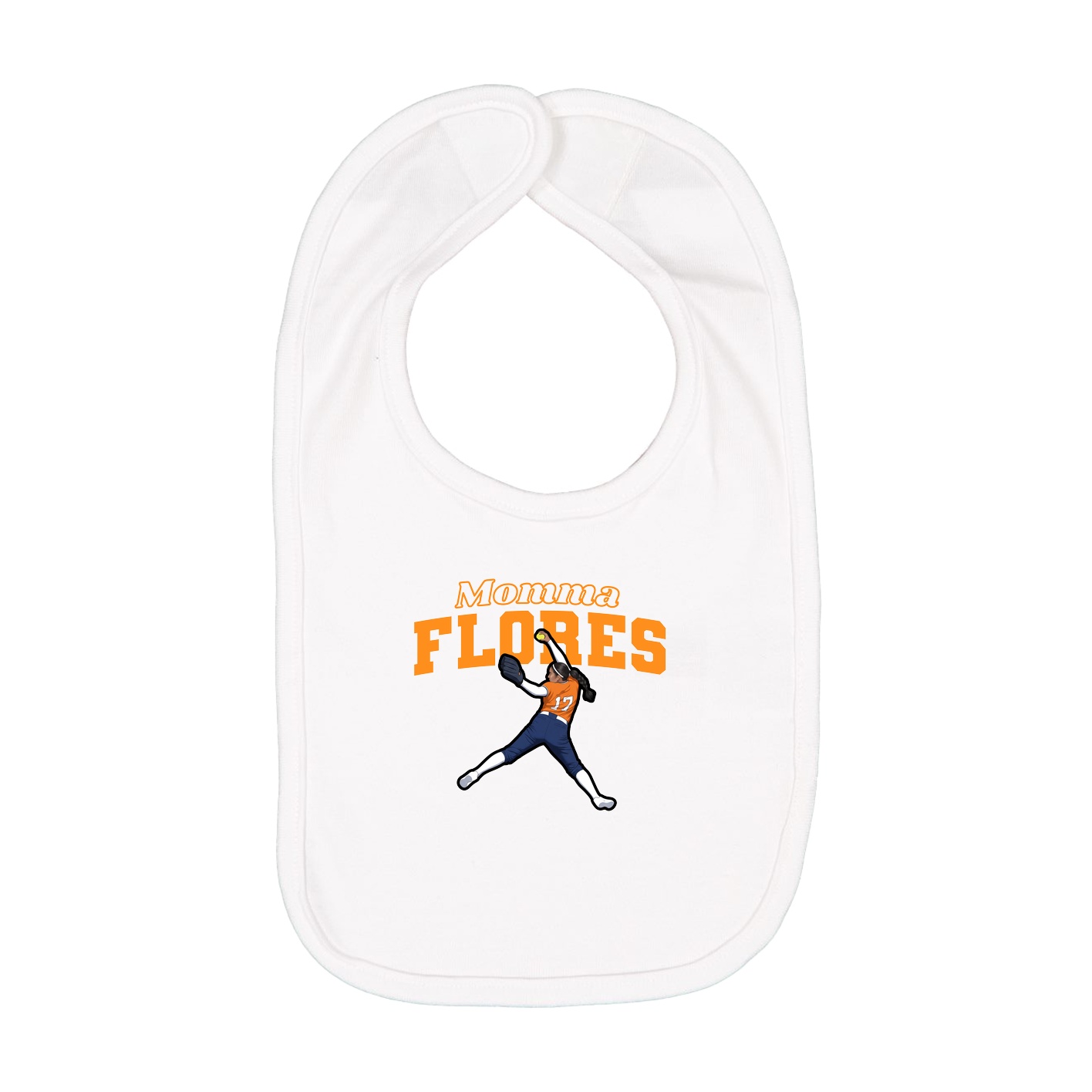 Infant Bib — Mothers Day Block in White