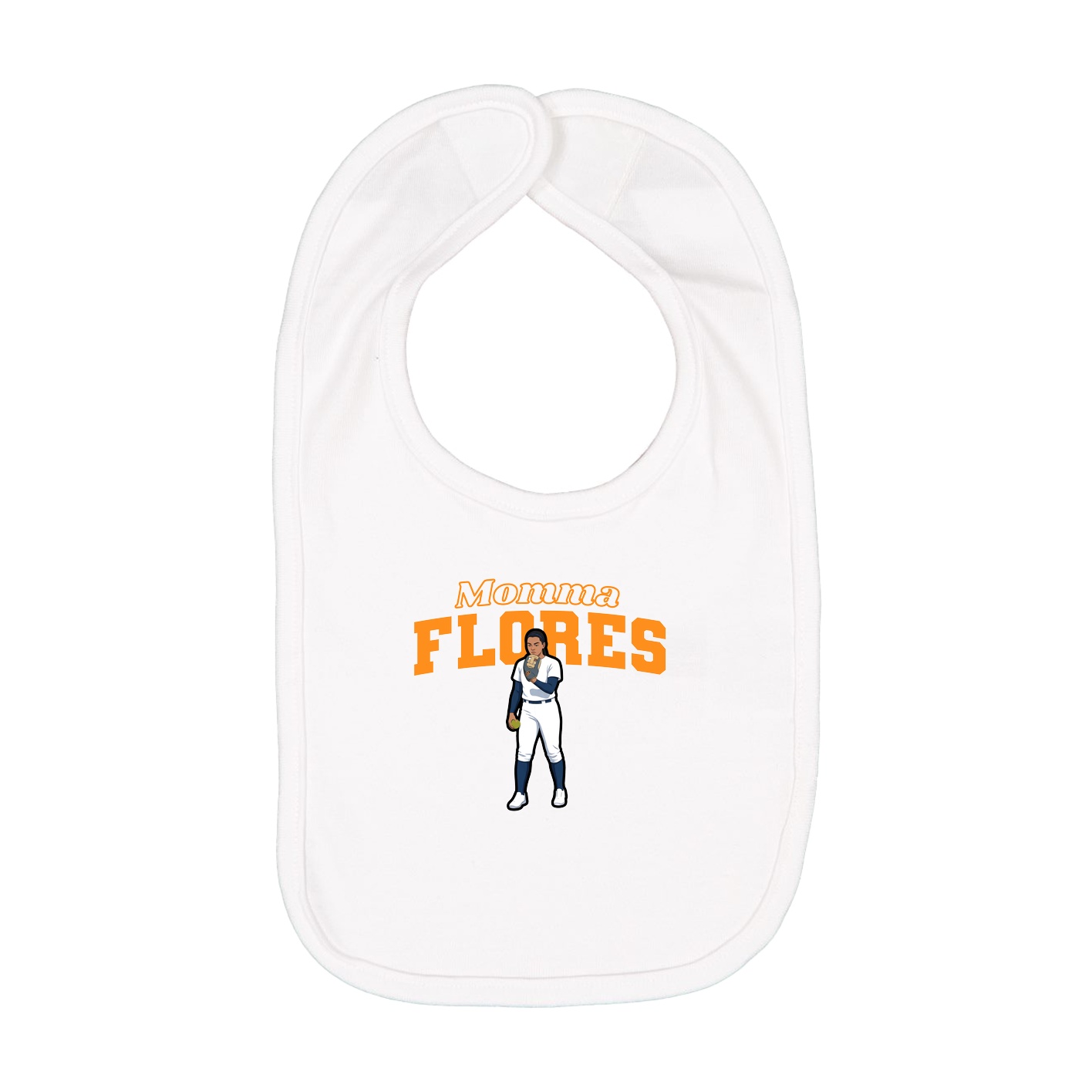 Infant Bib — Mothers Day Block in White