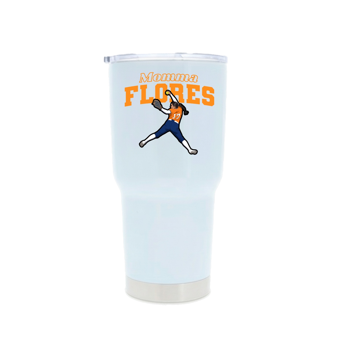 30oz Stainless Steel Tumbler — Mothers Day Block in White