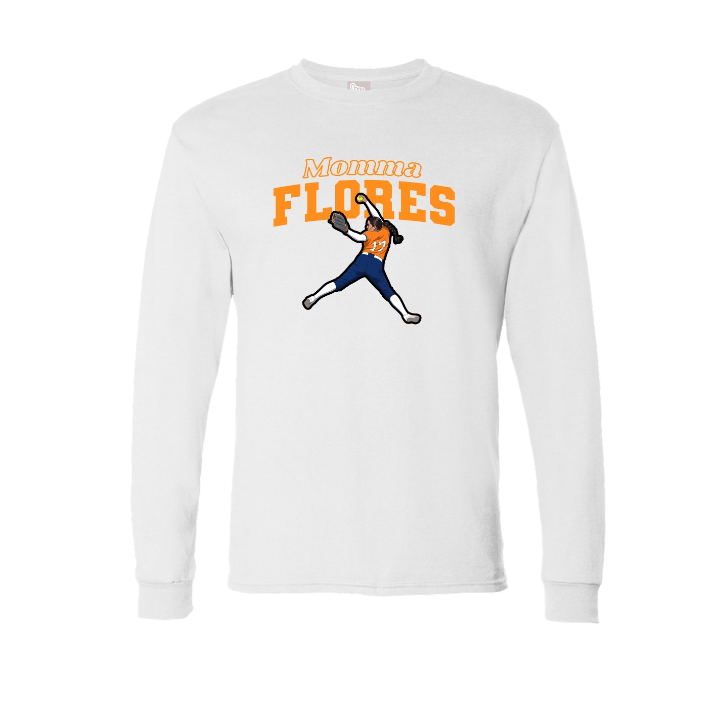 Long Sleeve Tee — Mothers Day Block in White