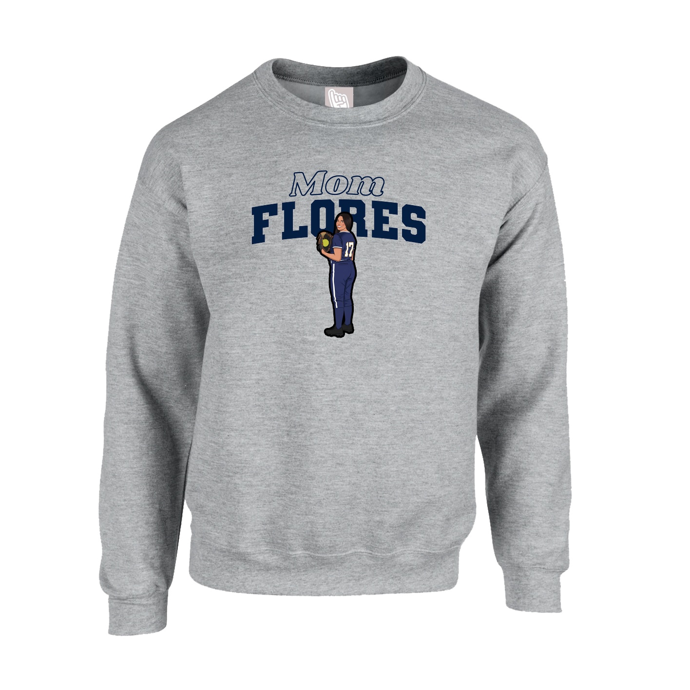 Fleece Crew — Mothers Day Block in Grey