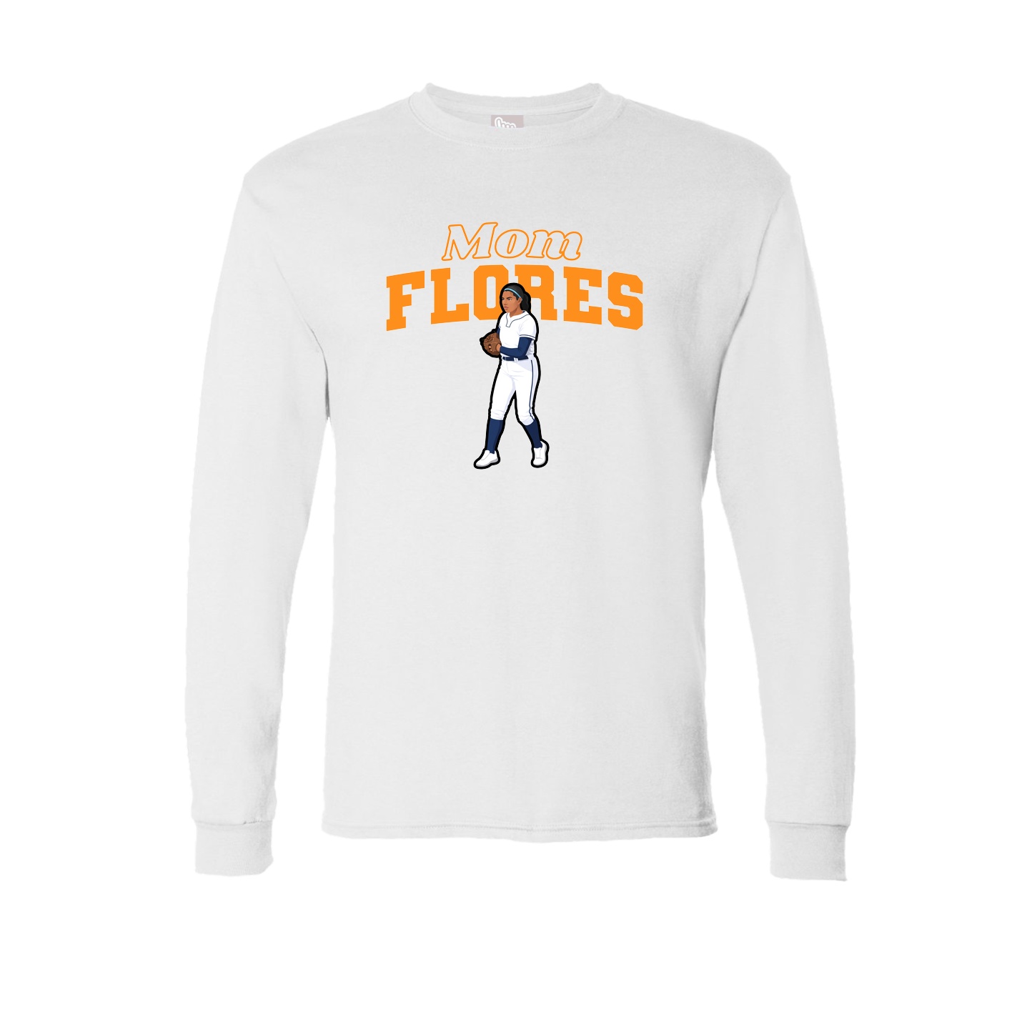 Long Sleeve Tee — Mothers Day Block in White