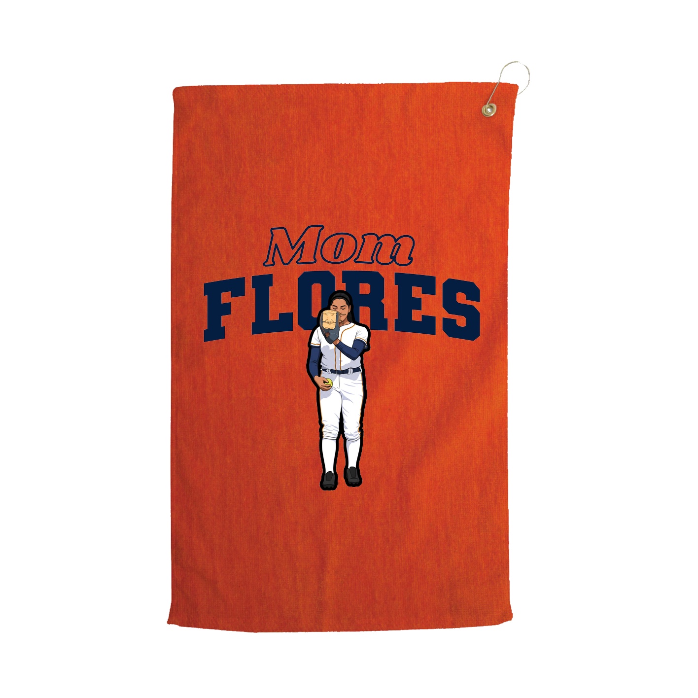 Golf Towel — Mothers Day Block in Orange