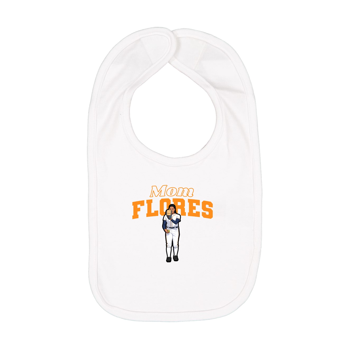 Infant Bib — Mothers Day Block in White