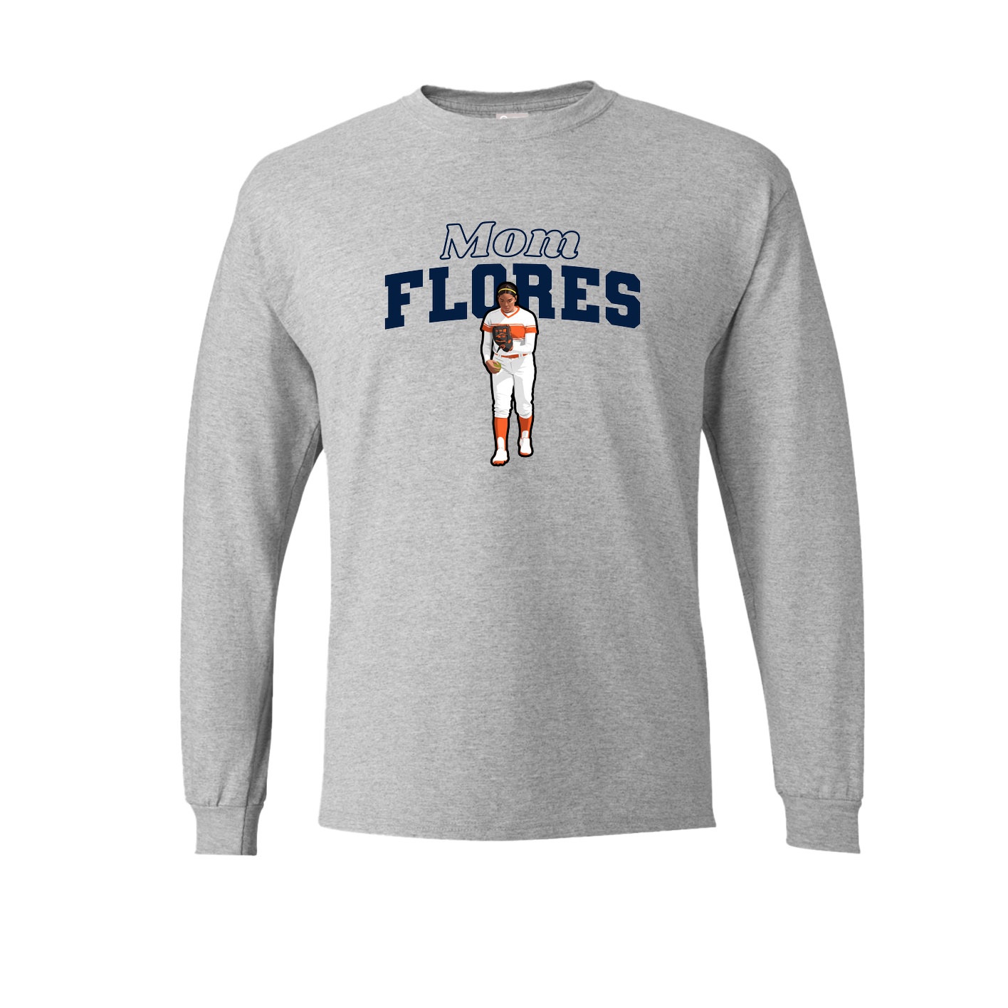 Long Sleeve Tee — Mothers Day Block in Grey