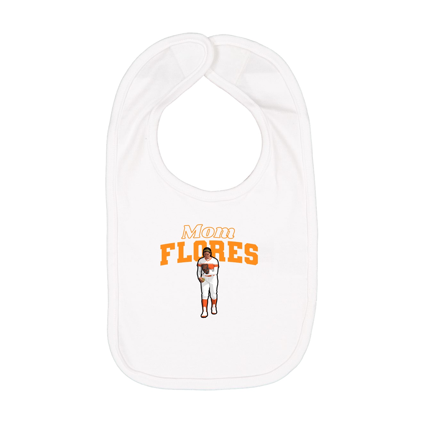 Infant Bib — Mothers Day Block in White
