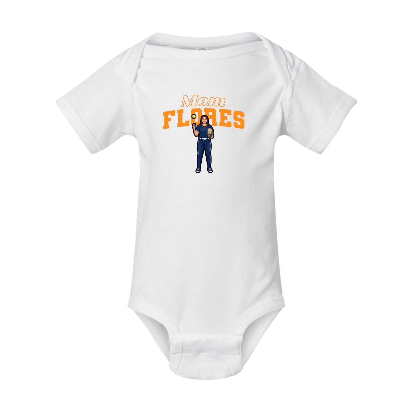 Baby Onesie — Mothers Day Block in White