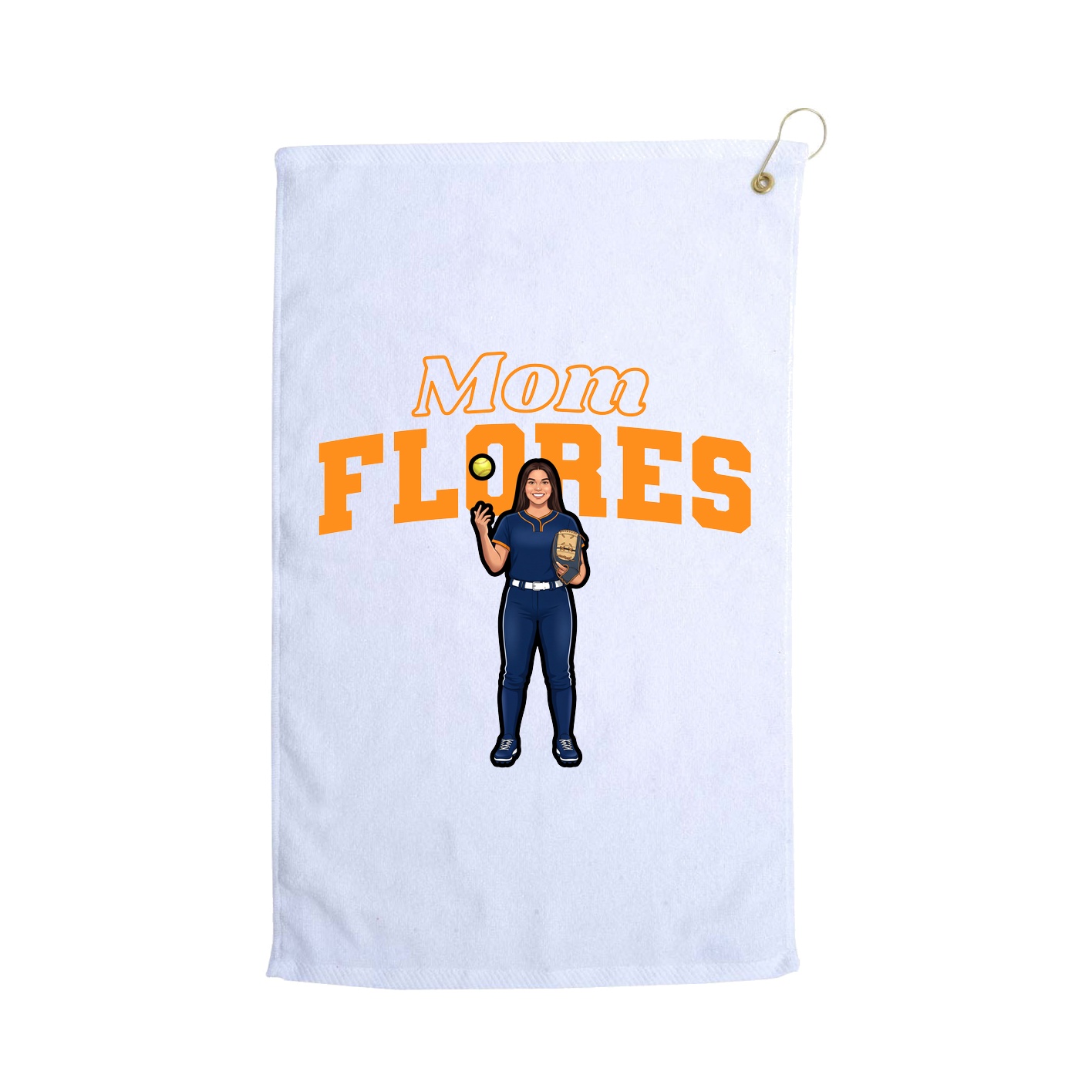 Golf Towel — Mothers Day Block in White