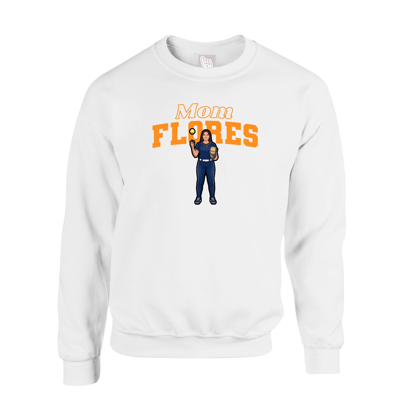 Fleece Crew — Mothers Day Block in White
