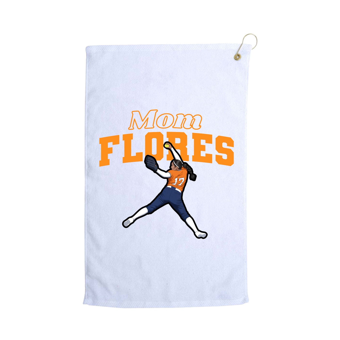 Golf Towel — Mothers Day Block in White