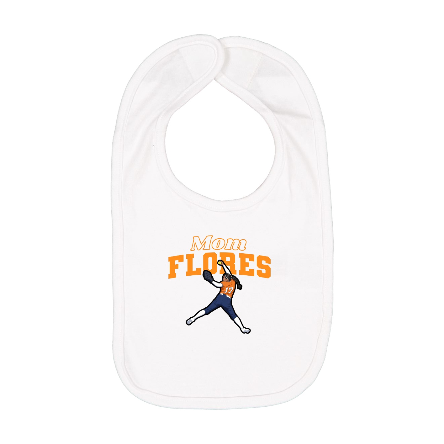 Infant Bib — Mothers Day Block in White