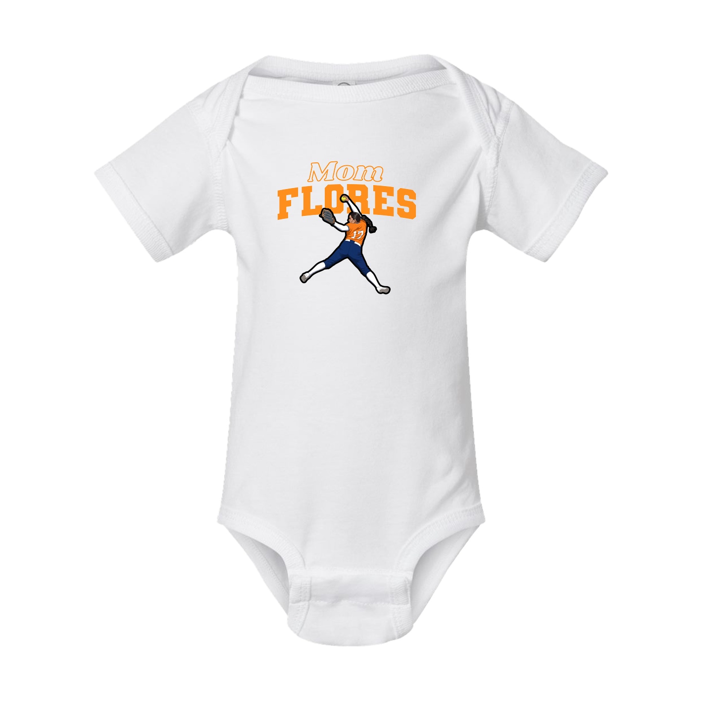 Baby Onesie — Mothers Day Block in White