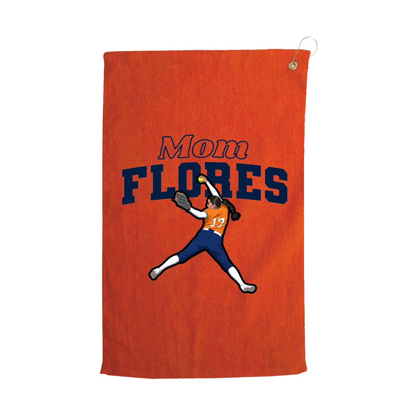 Golf Towel — Mothers Day Block in Orange