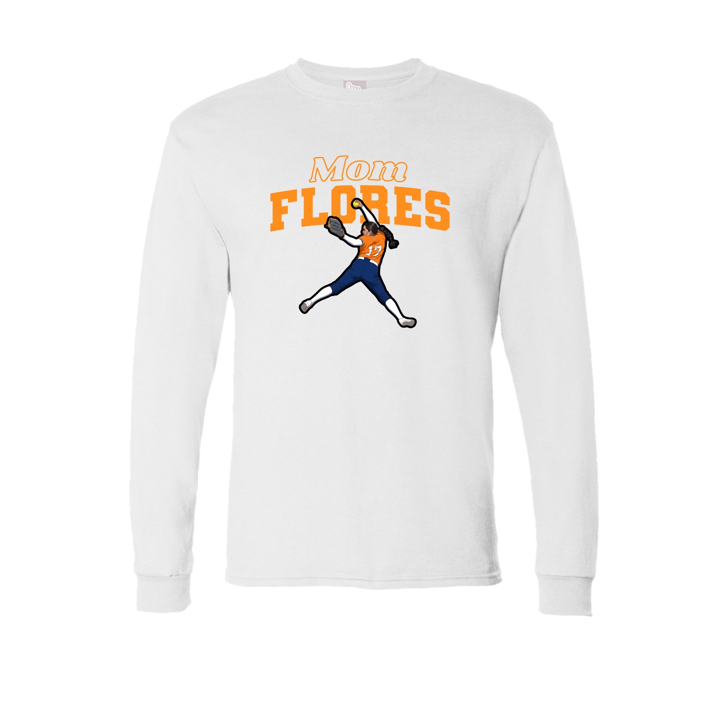 Long Sleeve Tee — Mothers Day Block in White