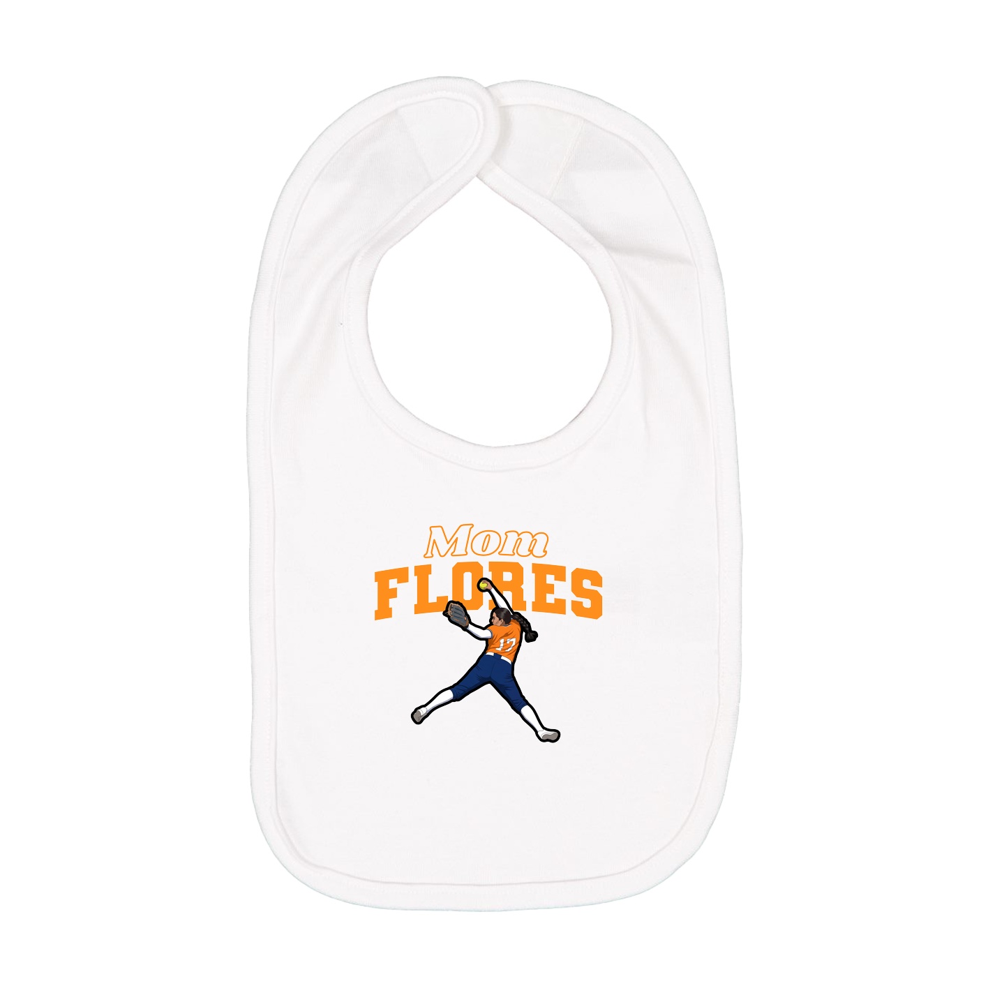 Infant Bib — Mothers Day Block in White