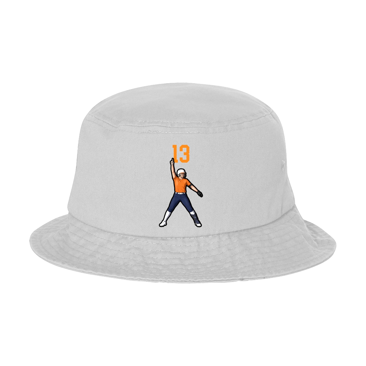 Bucket Cap — Number Top in White
