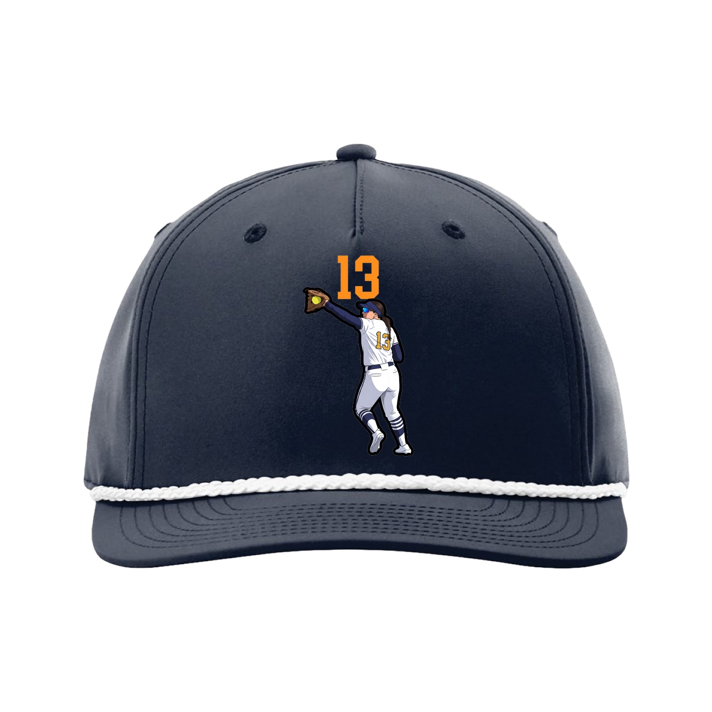 Five-Panel Classic Rope Cap — Number Top in Navy