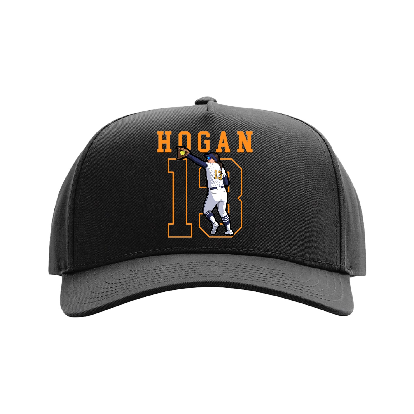Full Fabric Five-Panel Champ Cap — Shirsey in Black