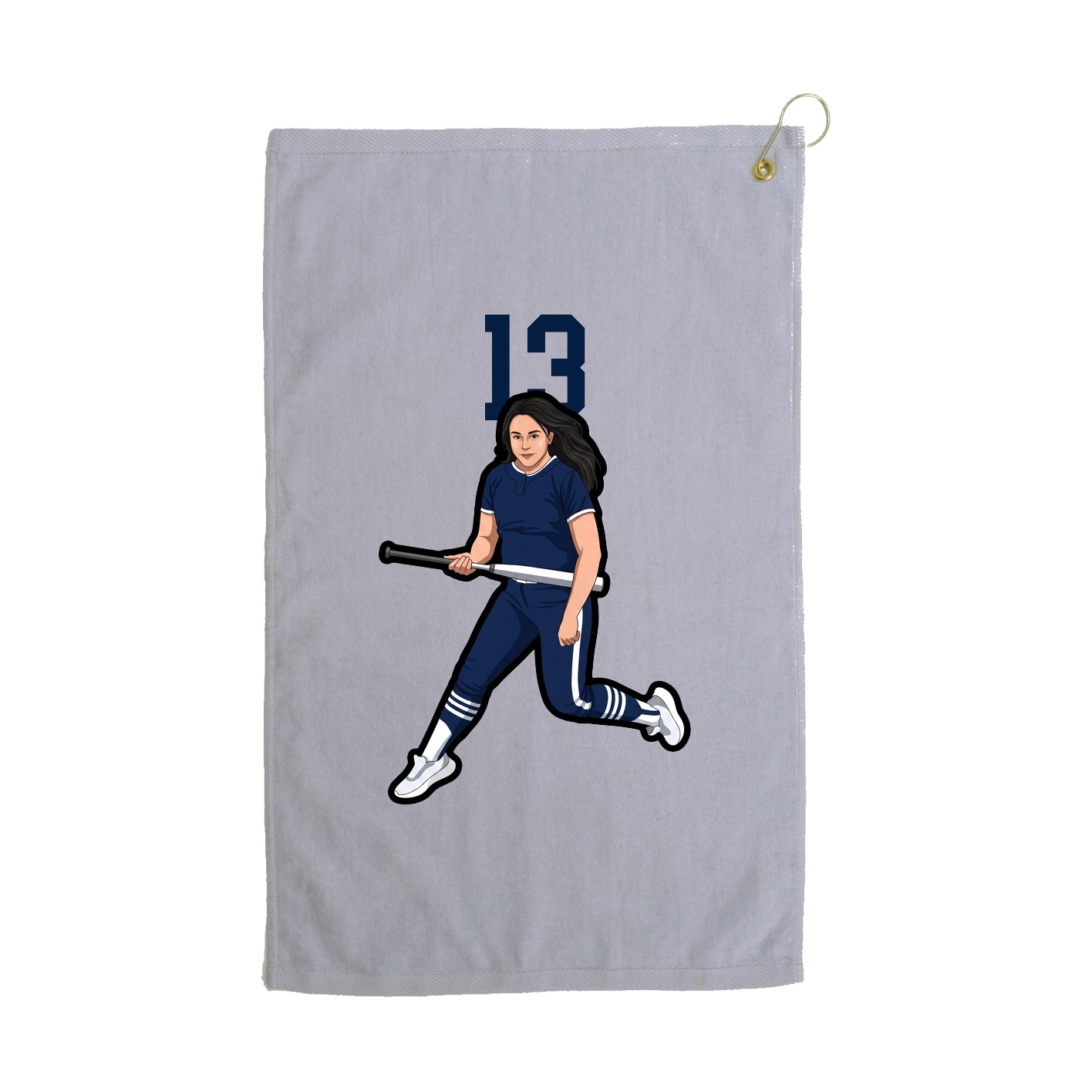 Golf Towel — Number Top in Grey