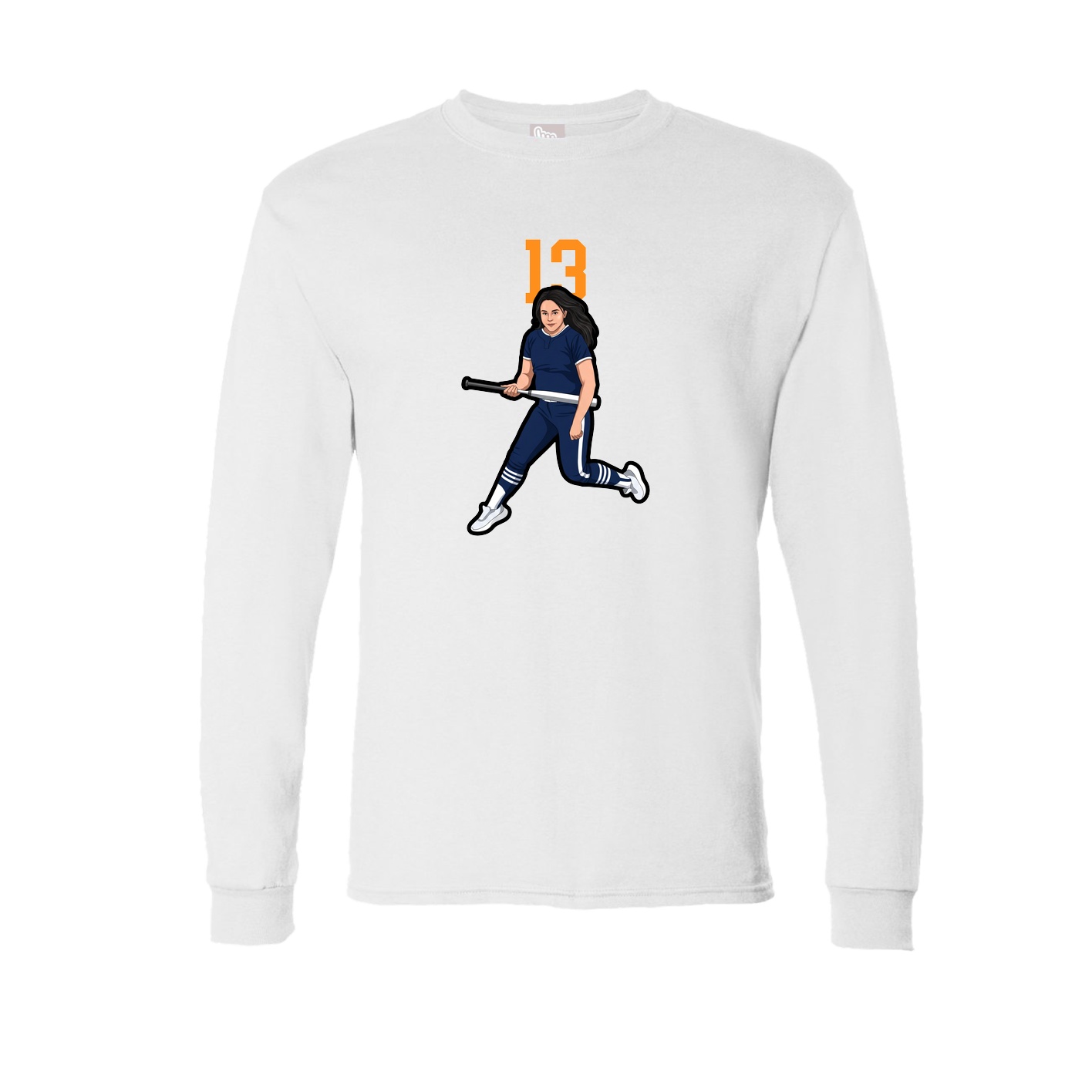 Long Sleeve Tee — Number Top in White