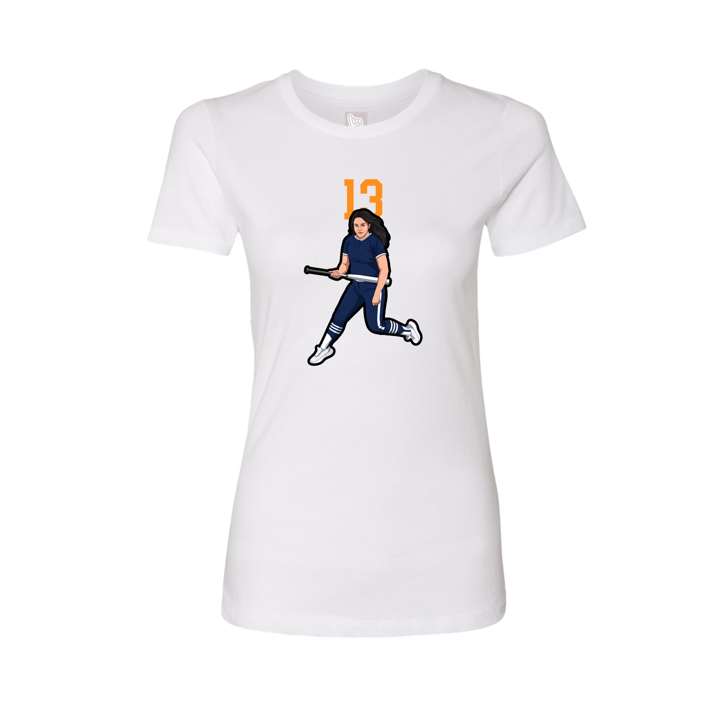 Fitted Women's Tee — Number Top in White