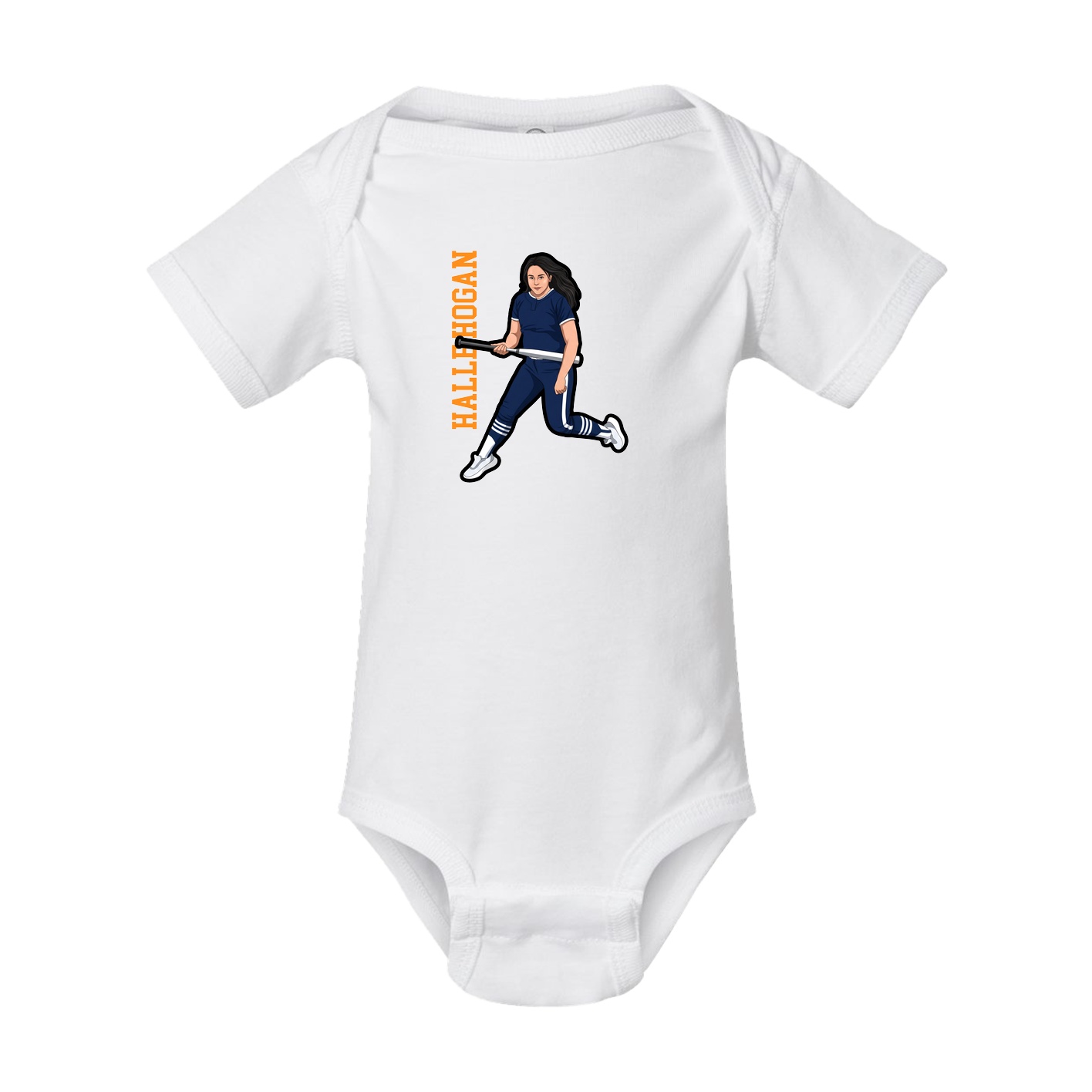 Baby Onesie — Name Vertical in White
