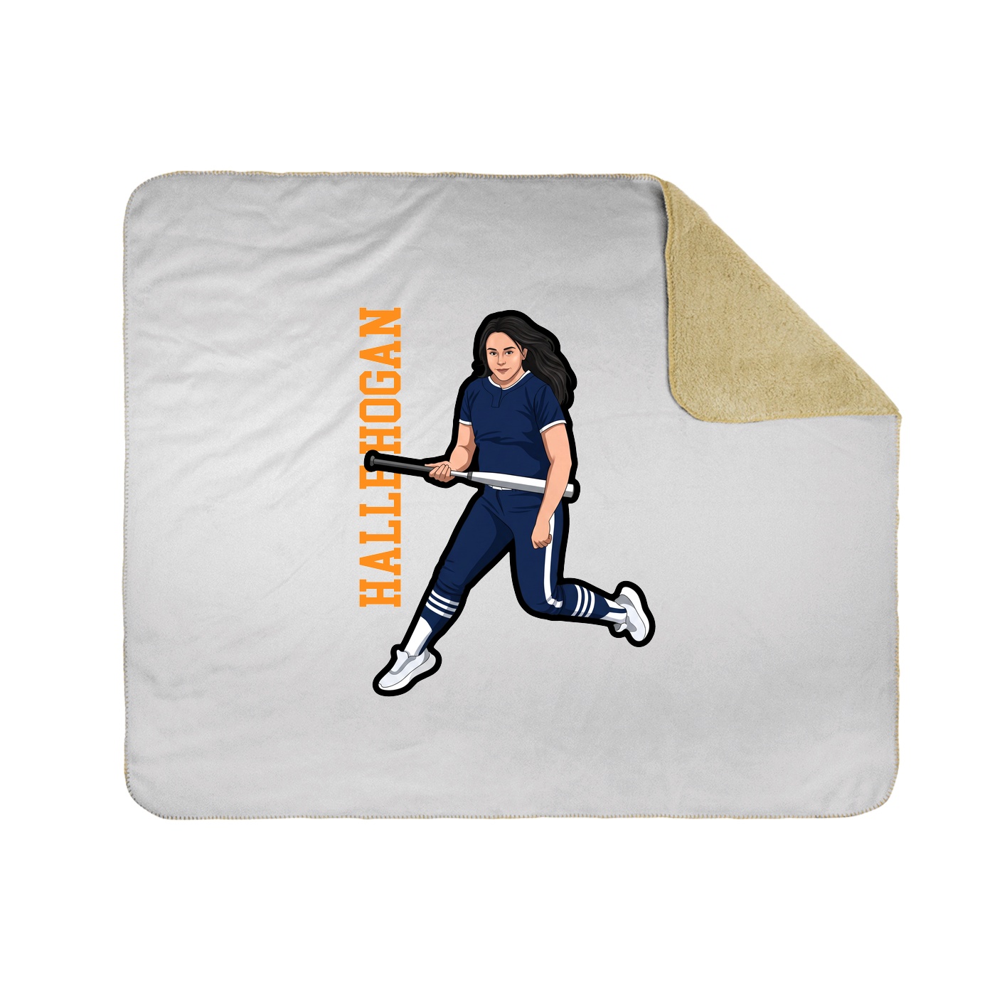 Throw Blanket — Name Vertical in White