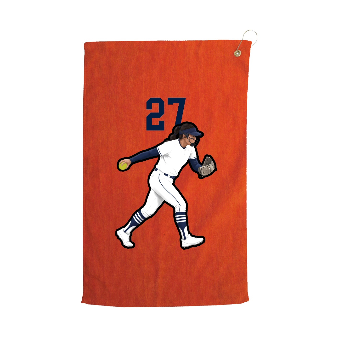 Golf Towel — Number Top in Orange