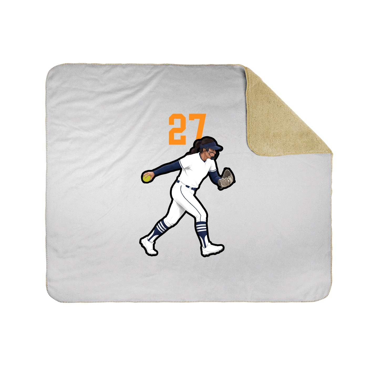 Throw Blanket — Number Top in White