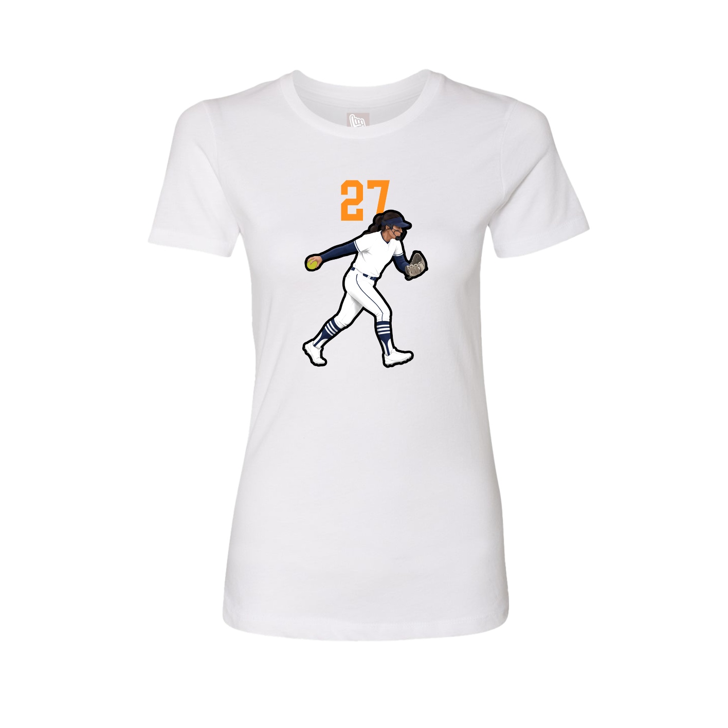 Womens Tee — Number Top in White