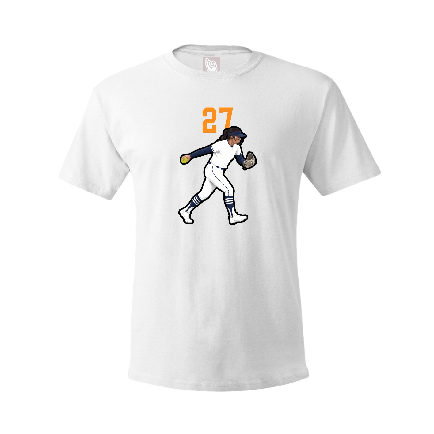 Youth Tee — Number Top in White