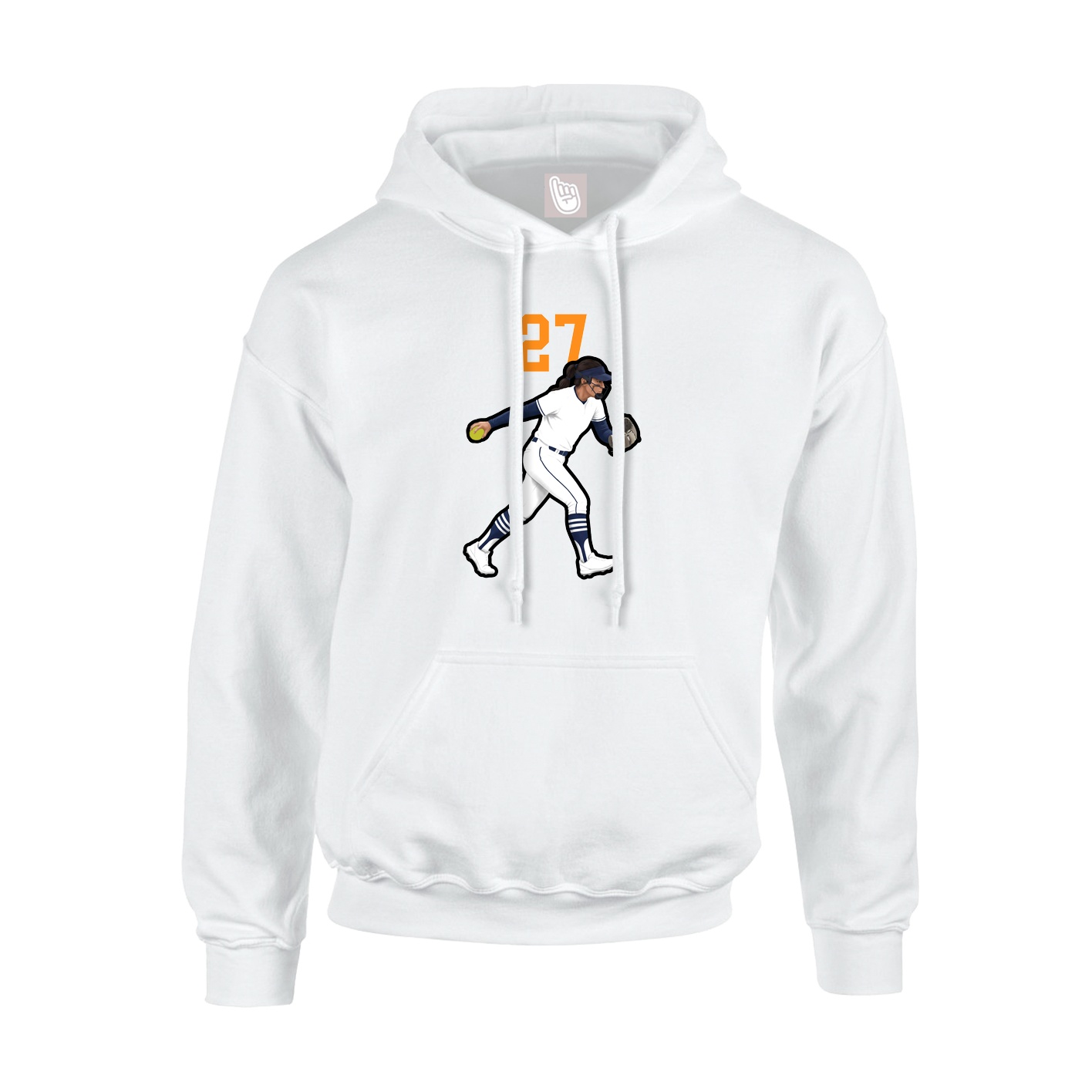 Hoodie — Number Top in White