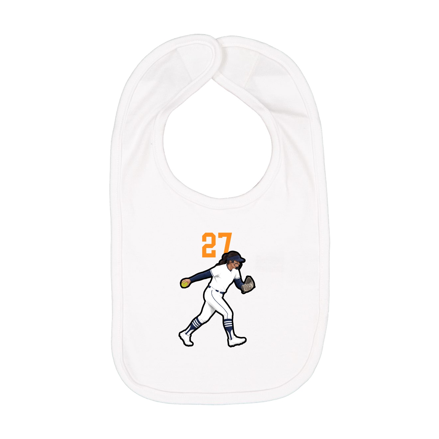 Infant Bib — Number Top in White