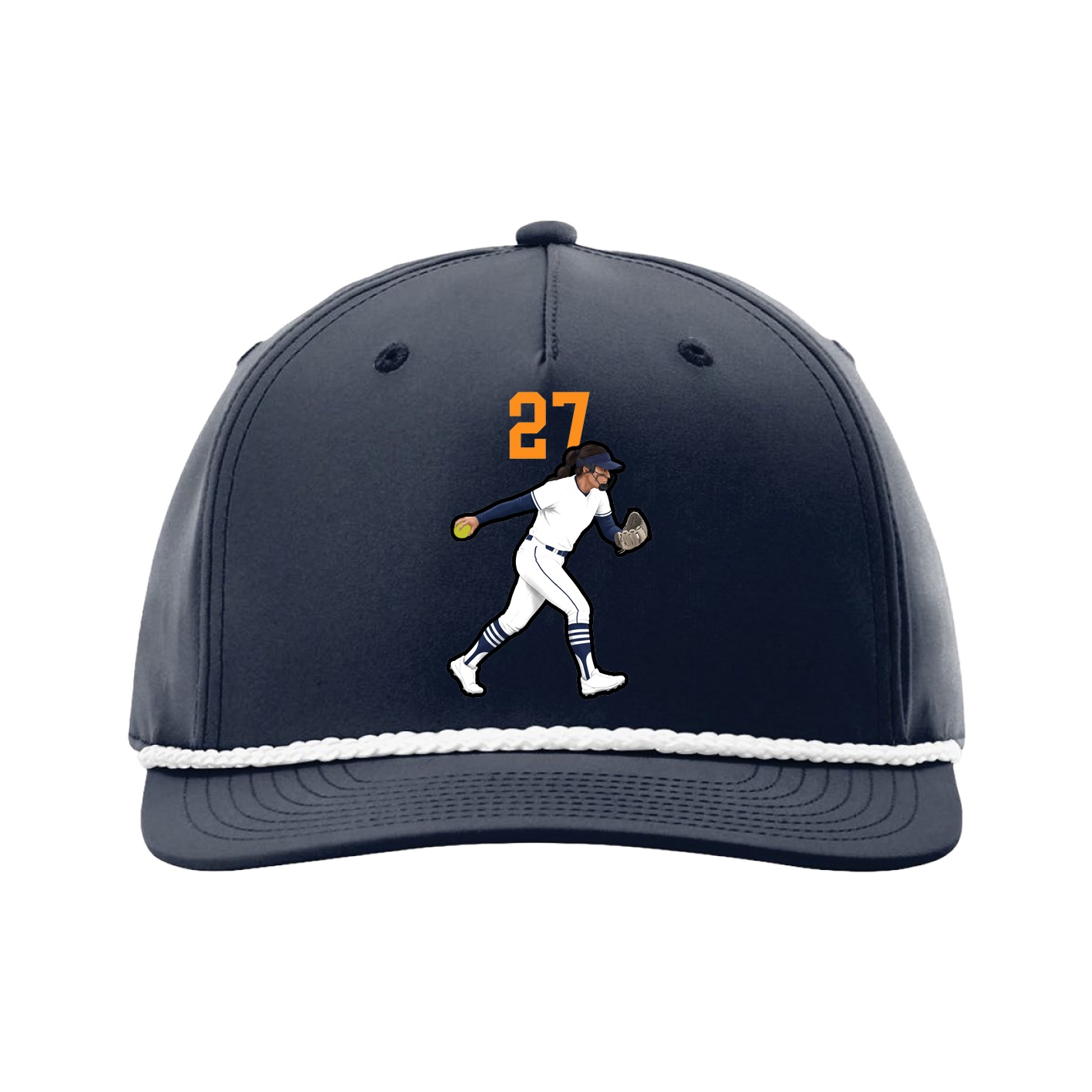 Five-Panel Classic Rope Cap — Number Top in Navy