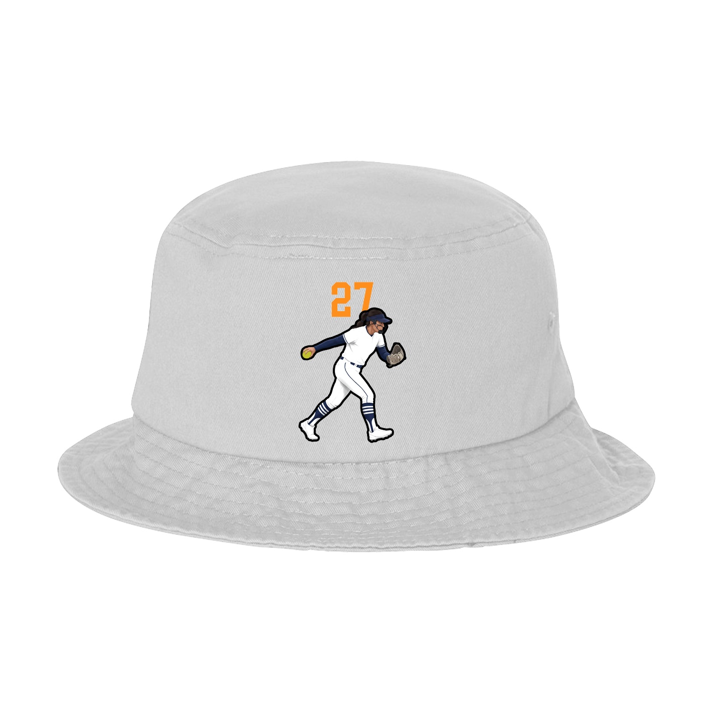 Bucket Cap — Number Top in White