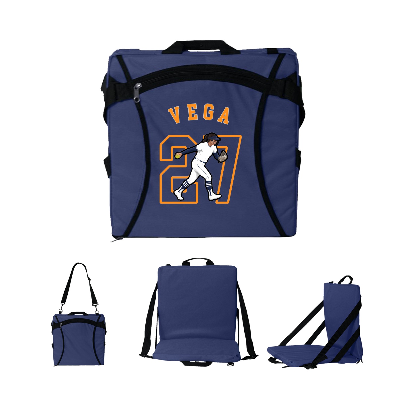Folding Stadium Seat — Shirsey Arch in Navy
