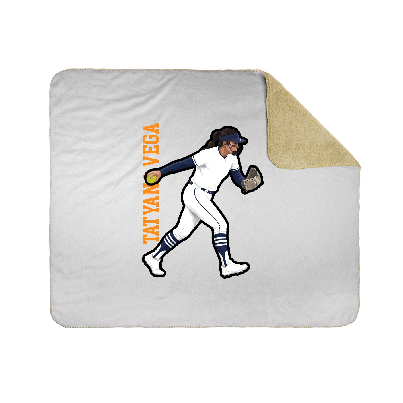 Throw Blanket — Name Vertical in White