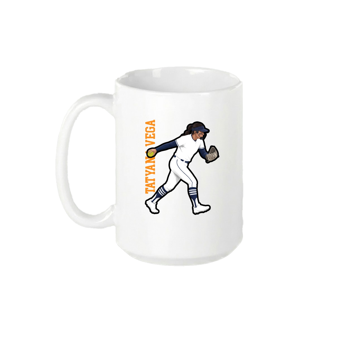 15oz Coffee Mug — Name Vertical in White