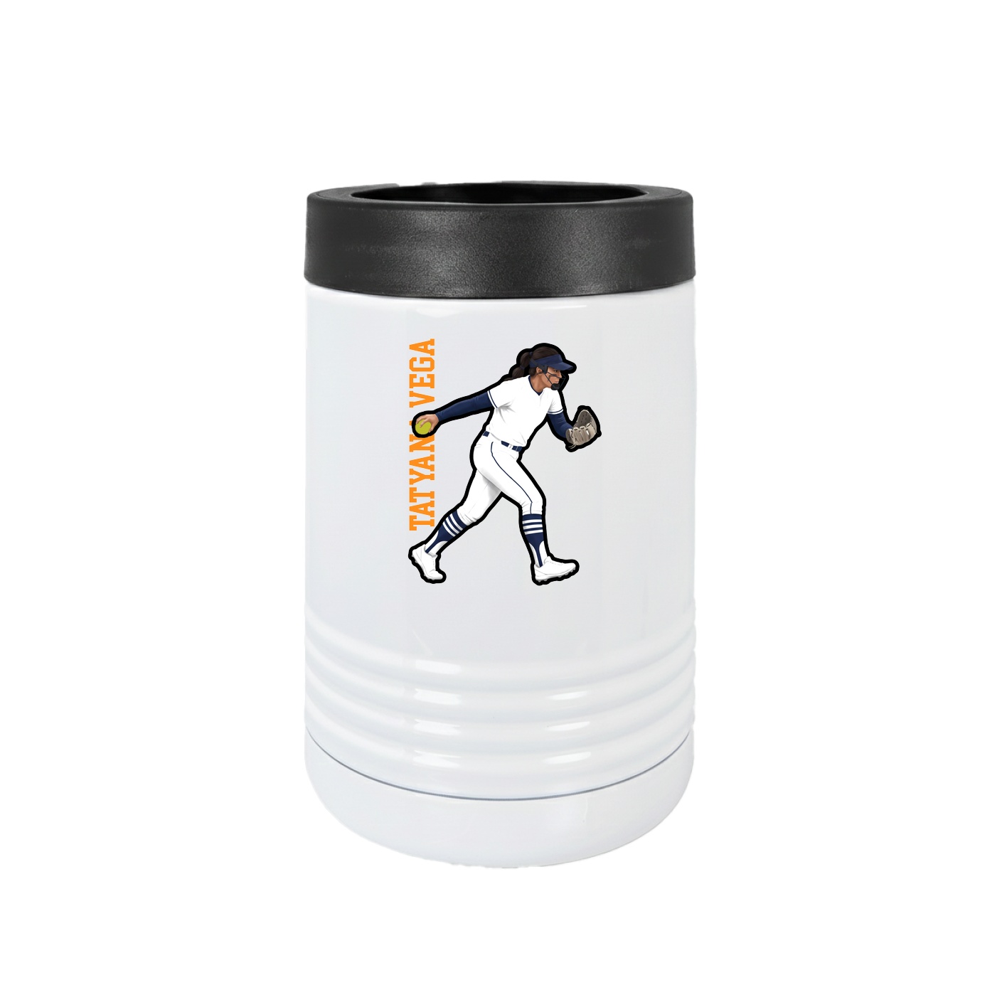 Beverage Holder — Name Vertical in White