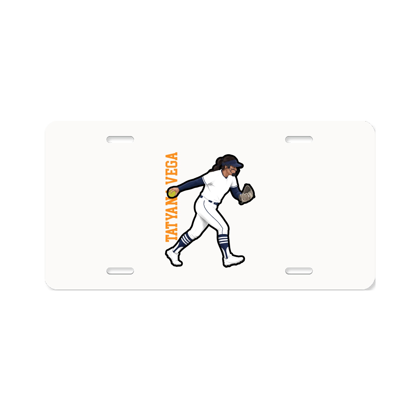 License Plate — Name Vertical in Classic