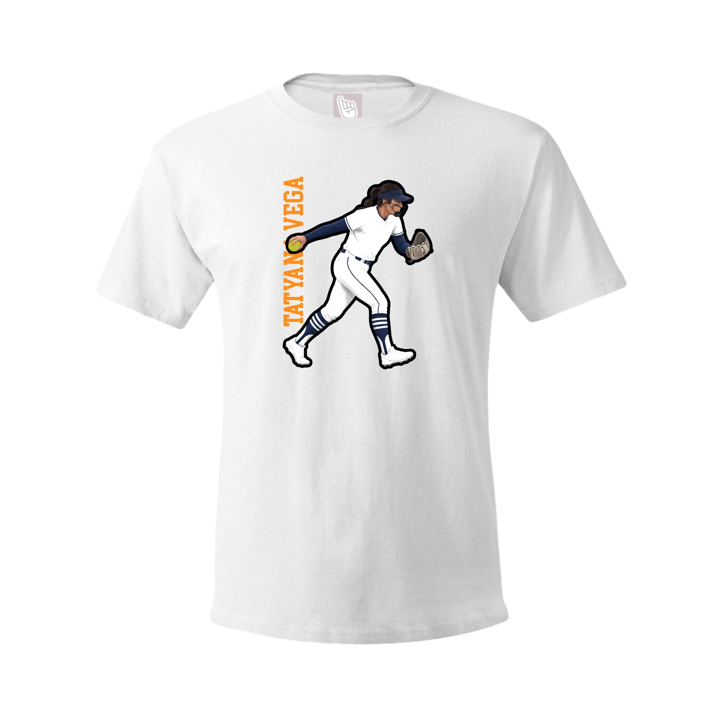 Tee — Name Vertical in White
