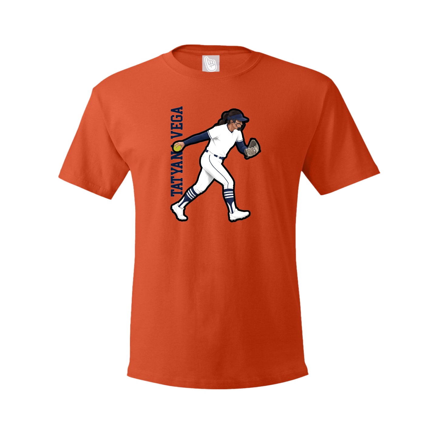 Youth Tee — Name Vertical in Orange