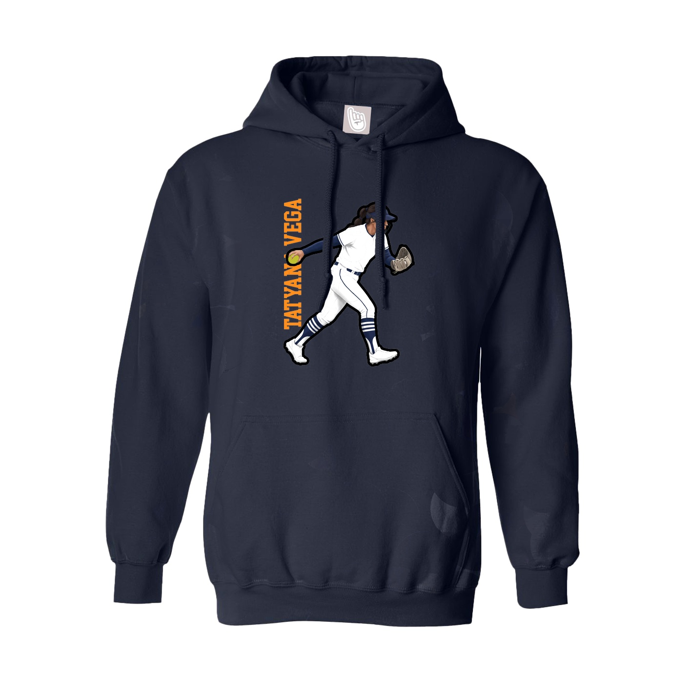 Youth Hoodie — Name Vertical in Navy