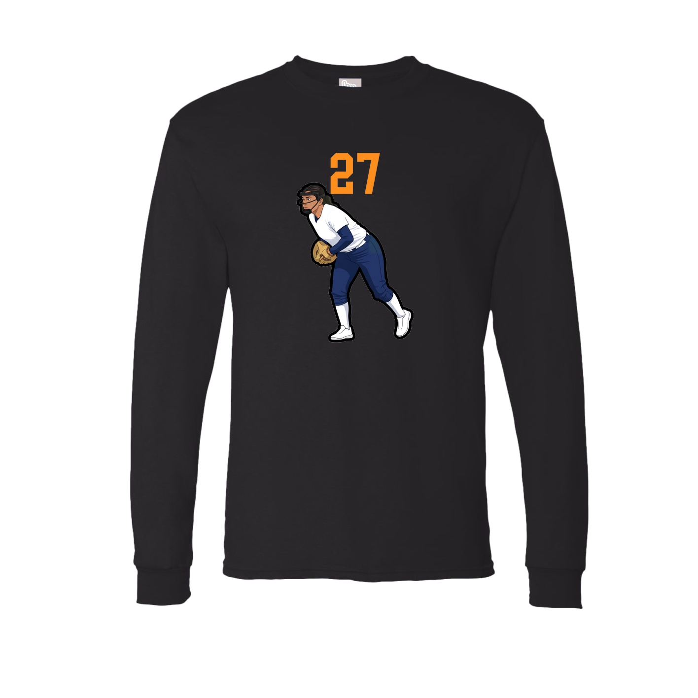 Long Sleeve Tee — Number Top in Black