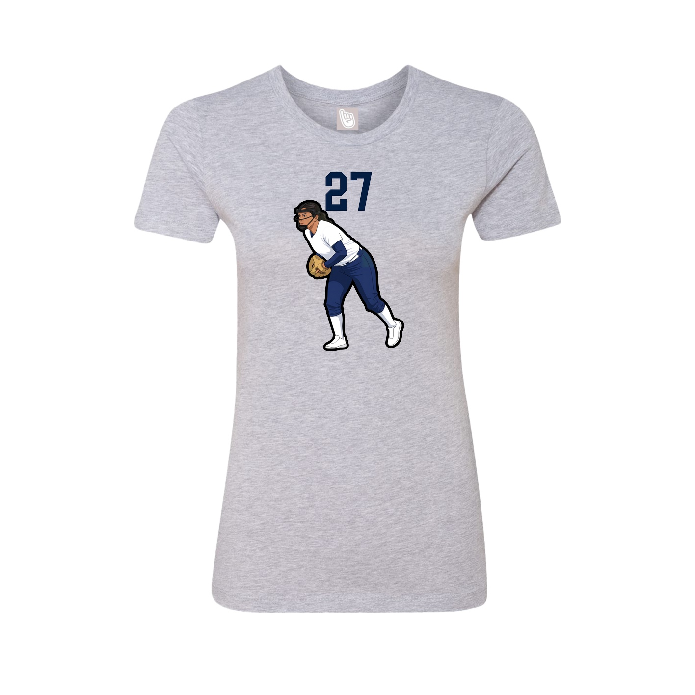 Fitted Women's Tee — Number Top in Grey