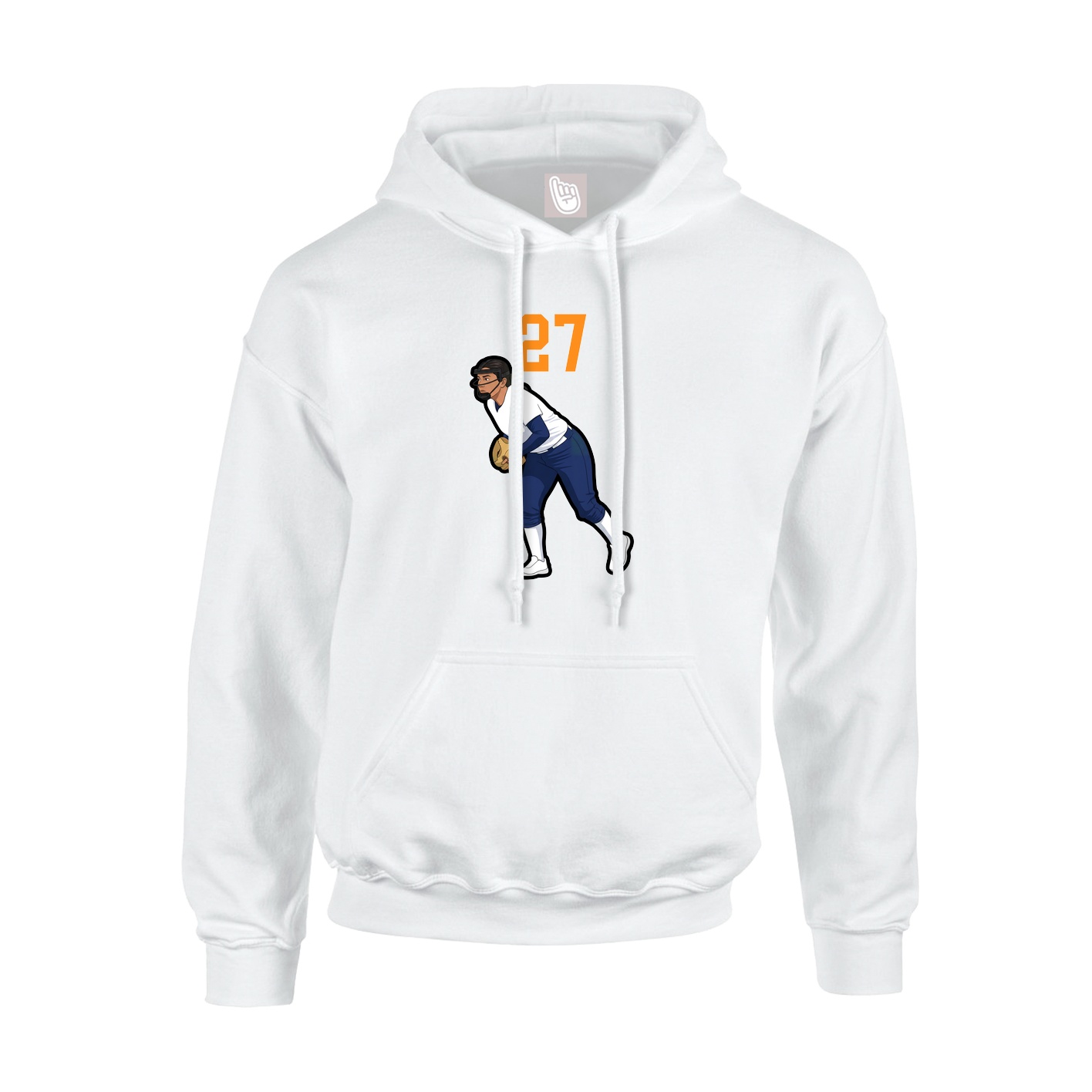 Youth Hoodie — Number Top in White