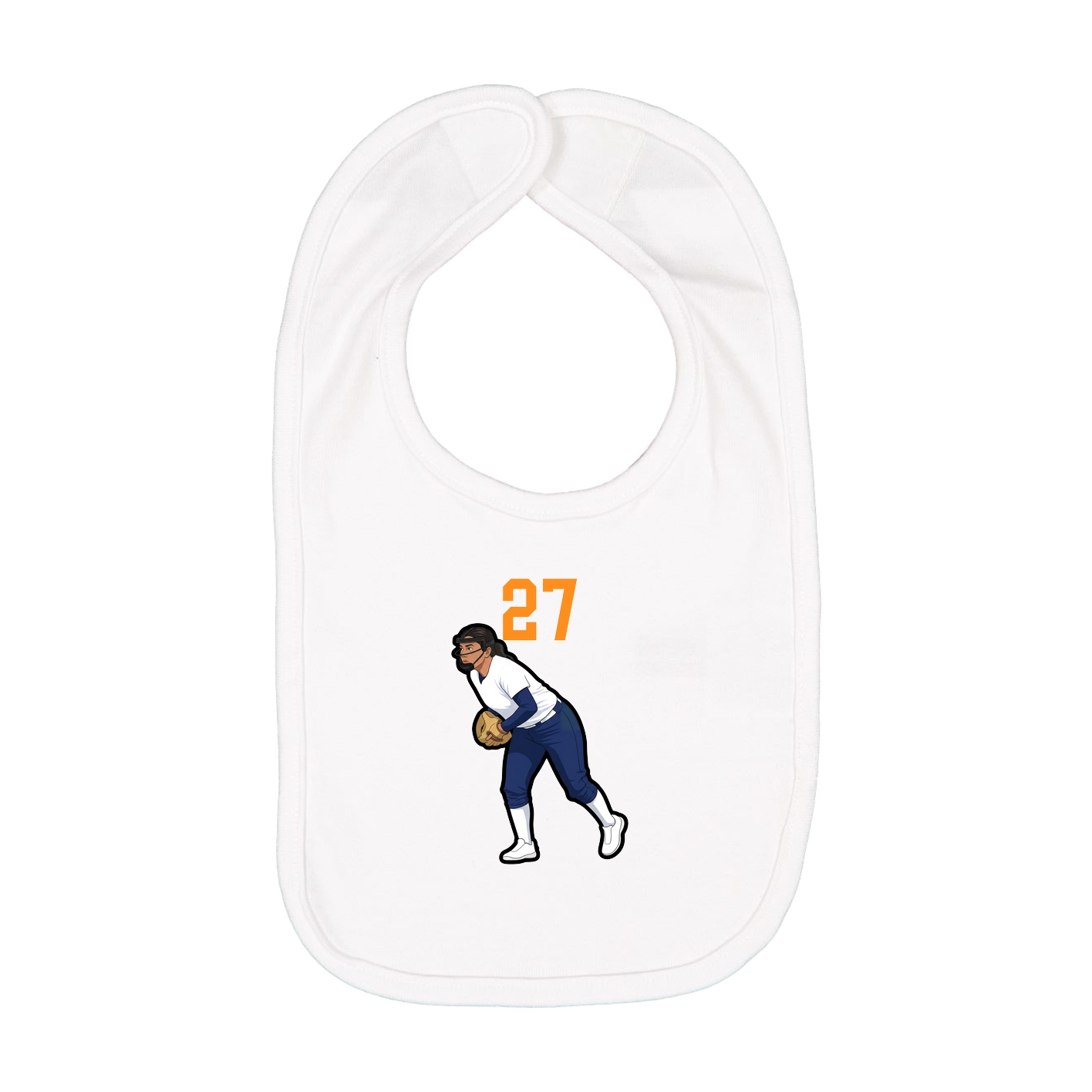 Infant Bib — Number Top in White